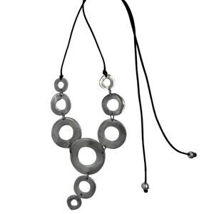 Brutalist Silver Toned Necklace Long